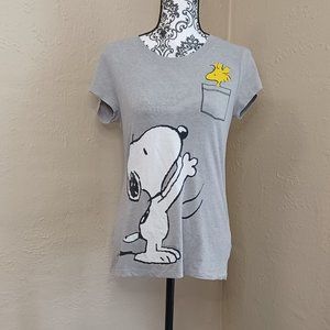 ** LAST CHANCE SALE** Peanuts, T-Shirt , Snoopy & Woodstock, Grey, Wmn L (11-13)